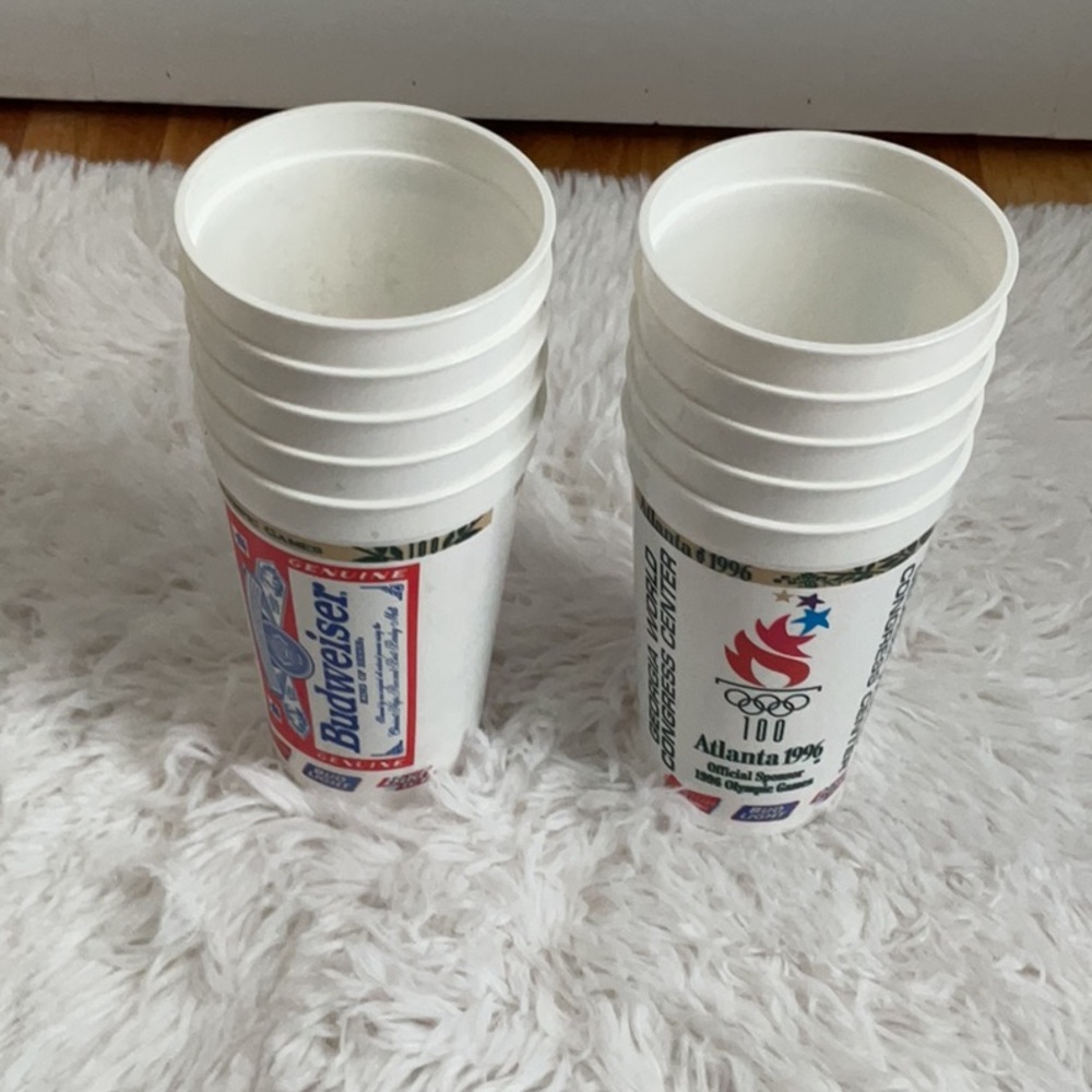 Set of 10 1996 Olympic Budweiser cups